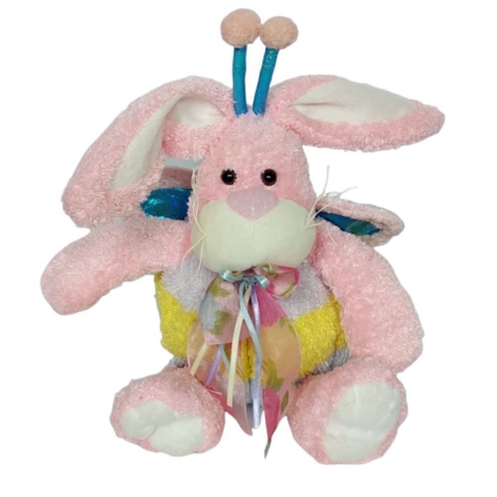 Atico International Easter Bunny Plush Butterfly Bow 15"